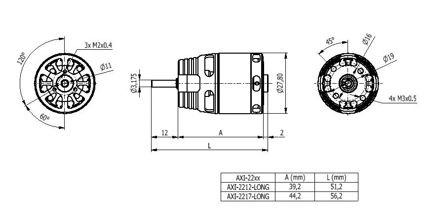 Axi 2212/20 V2 Long 1150 RPM/V 59g Outrunner 3 Axi 2212/20 V2 Long 1150 RPM/V 59g Outrunner - Image 3