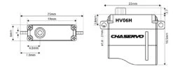 CHA HV06H Wing Servo - 2.4Kg.cm 0.05s 5.8g 6mm -RC Gear Direct cha hv06h wing servo 2 4kg cm 0 05s 5 8g 6mm 100