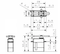 KST DS315MG Servo Servo - 4.8Kg.cm 0.07s 20.5g 12mm -RC Gear Direct kst ds315mg servo servo 4 8kg cm 0 07s 20 5g 12mm 80