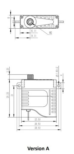 KST HS08A Wing Servo - 5.2Kg.cm 0.11s 11.0g 8mm -RC Gear Direct kst hs08a wing servo 5 2kg cm 0 11s 11 0g 8mm 40