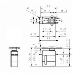 KST MS320 V2 Servo - 6.2Kg.cm 0.08s 20.8g 12mm -RC Gear Direct kst ms320 v2 servo 6 2kg cm 0 08s 20 8g 12mm 60