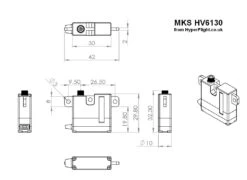 MKS HV6130 Servo - 8.1Kg.cm 0.10s 22.5g 10mm -RC Gear Direct mks hv6130 servo 8 1kg cm 0 10s 22 5g 10mm 80