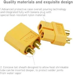 XT60 Plugs & Sockets (5 Prs) -RC Gear Direct xt60 plugs sockets 5 prs 30